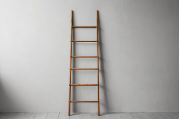 there is a ladder leaning against a wall in a room