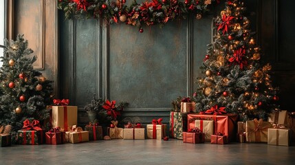 Magical Christmas digital backdrop for photography 