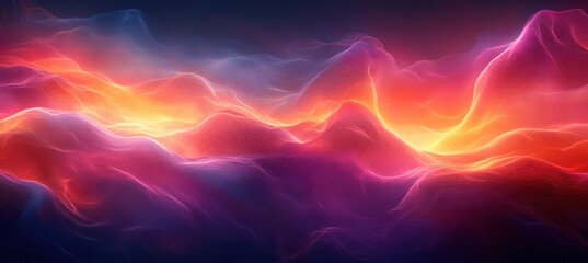 Obraz premium Abstract Neon Gradient Background Glowing Light Texture in Purple Orange Black with Smooth Flowing Composition