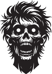 Zombie Head silhouette vector art, Zombie Head vector illustration design