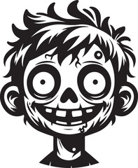 Zombie Head silhouette vector art, Zombie Head vector illustration design