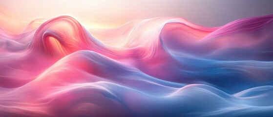 Abstract Flowing Landscape with Vibrant Pink and Turquoise Gradients