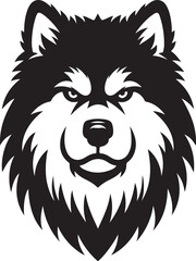 Angry Dog Head isolated silhouette icon vector 