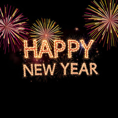 Happy New Years fireworks AI