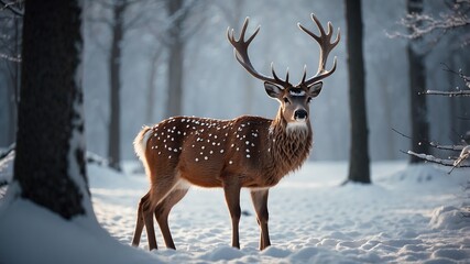 Fototapeta premium deer in winter