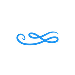 blue swirl swoosh element 