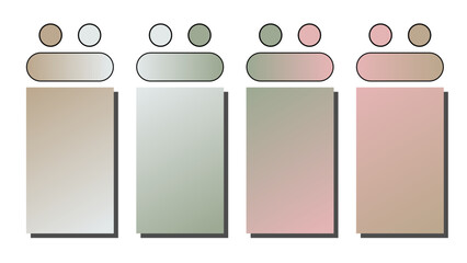 Set of vector gradient background. Cover set design with Nude, Misty Blue, Sage Green, Rosewater color. Beautiful abstract gradient for covers, wallpapers, branding, business cards vector illustration