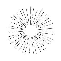 Obraz premium Vintage sunburst hand drawn design element 