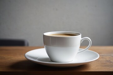 Obraz premium there is a cup of coffee on a saucer on a table