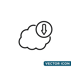 Simple Cloud Icon Design Template 