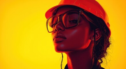 Young Woman in Safety Helmet at Construction Site or Factory Working with Hope and Professionalism