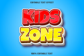  Kids Zone editable text effect 3d emboss cartoon style