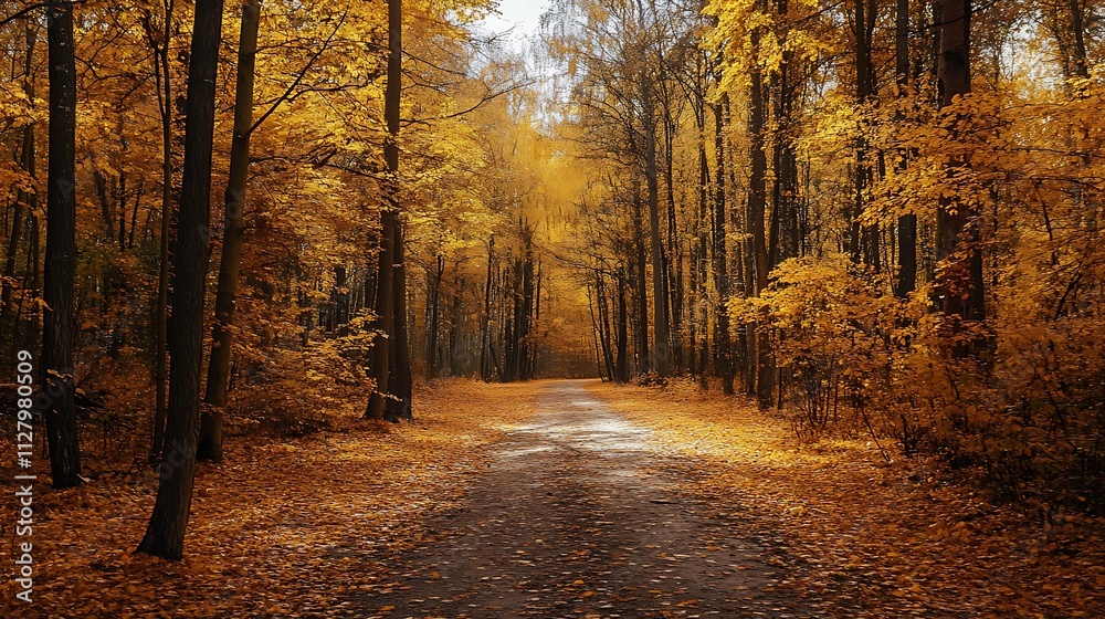 Wall mural Autumn Forest Path