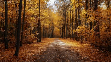 Fototapeta premium Autumn Forest Path
