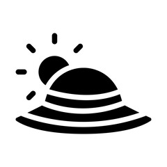 Hat Beach Solid Icon