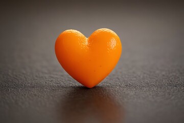 Fototapeta premium there is a orange shaped like a heart on a table