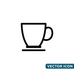 Simple Cup of Coffee icon Design Template 