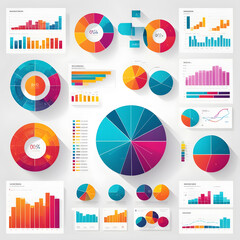 Modern Geometric Infographic Design with Vibrant Gradients and Abstract Corporate Elements