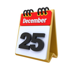 3D Calendar December Date 24