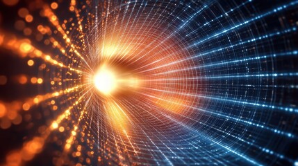 Obraz premium Abstract Representation of Bright Light in Digital Network Design