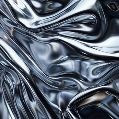 Abstract Metallic Texture with Flowing Silver Patterns and Shapes
