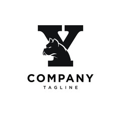 Letter Y French Bulldog Logo Icon Vector