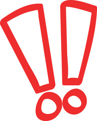 Red Hand-Drawn Exclamation Mark Symbol