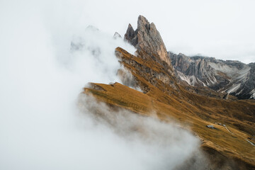 mountain landscape with fog