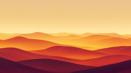 Golden Hues Rolling Hills Sunset Landscape