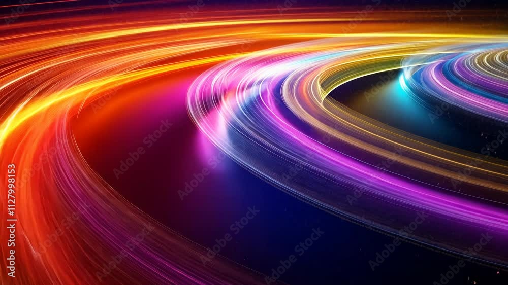 Aufkleber Abstract swirling lines with vibrant colors and dynamic motion effect