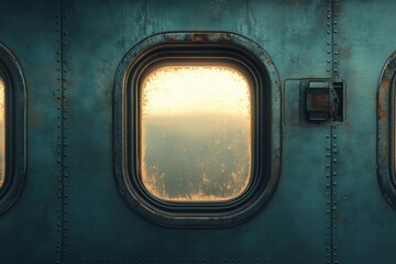 Airplane Fuselage Window with Natural Light Effect