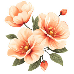 Beautiful orange flowers with transparent background 