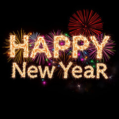Happy New Years fireworks AI