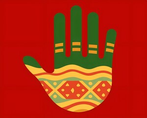 Organic Clean African Hand With Pattern 