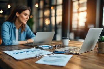 Manager Explaining Corporate Software to Employee During Meeting in Modern Office with Laptop and Discussion