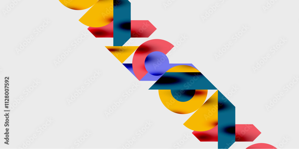 Poster Vibrant abstract background circles with smooth gradients, creating a dynamic and modern design. Ideal for creative, tech, or contemporary-themed projects