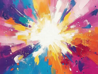 Dynamic Colorful Abstract Expressionism Inspired Watercolor Background