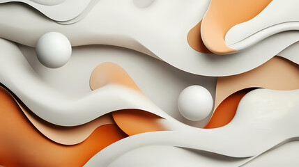 Obraz premium Soothing 3d abstract background with fluid shapes for relaxing wallpaper design. Illusory. Illustration
