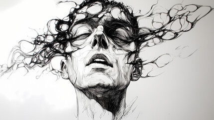 Fototapeta premium Ink splat. Illusory. Illustration