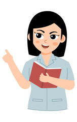 Cartoon Illustration of a Teacher Teaching