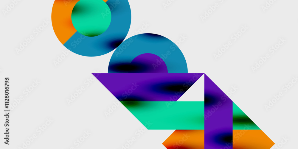 Poster Vibrant abstract background circles with smooth gradients, creating a dynamic and modern design. Ideal for creative, tech, or contemporary-themed projects