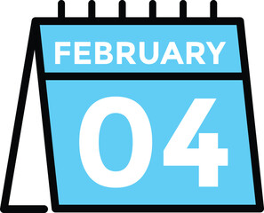February 4 on calendar icon vector. Calendar vector icon. Deadline. Date. 
