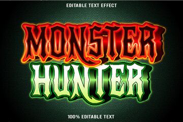 Monster Hunter editable text effect 3d emboss modern style