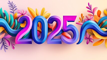Celebrating the future 2025 design trends digital art colorful floral elements bright environment modern viewpoint
