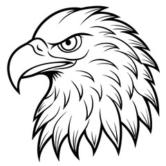 Elegant eagle head line art vector illustration