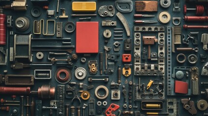 Diverse Collection of Vintage Mechanic Tools and Hardware Parts