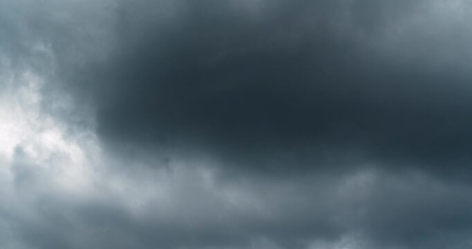 Timelapse of volatile storm clouds brewing in the dark sky