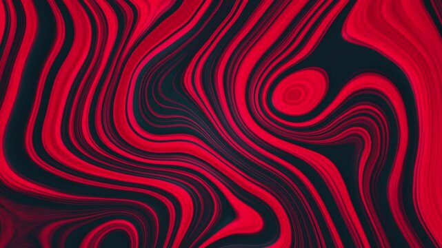 Liquid Background with Red and black swirling lines in abstract fluid art style perfect for backgrounds, prints, and design projects needing dynamic visuals, Cosmic art background, Video 4k
