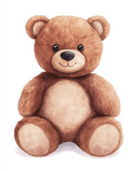 Fototapeta premium Cute brown teddy bear perfect for children's rooms and decor.