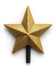Fototapeta premium Glittering gold star decoration for festive events and celebrations.